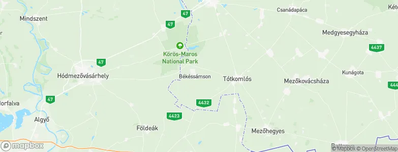 Békéssámson, Hungary Map
