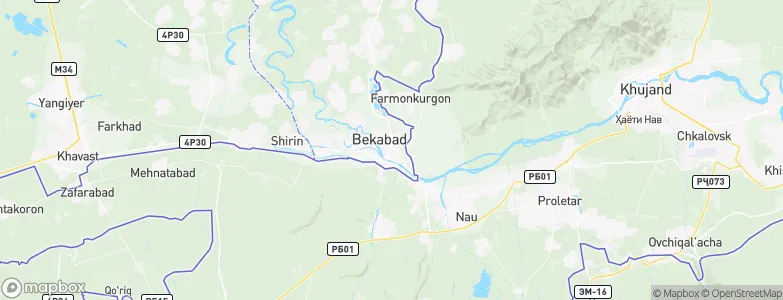 Bekobod, Uzbekistan Map