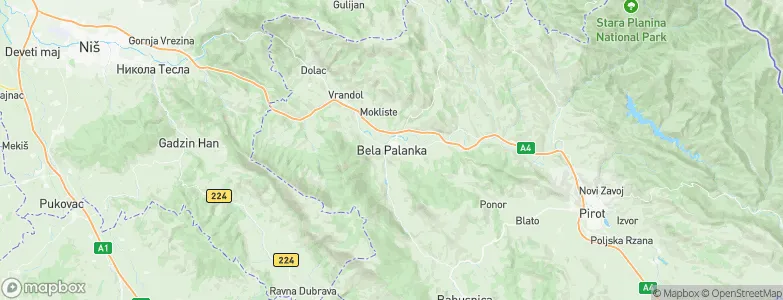 Bela Palanka, Serbia Map