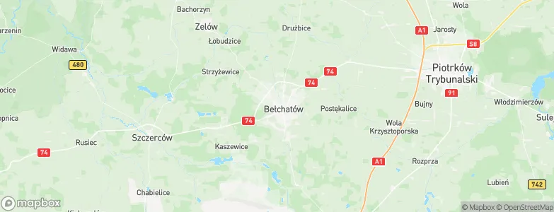 Bełchatów, Poland Map