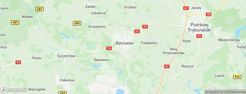 Bełchatów, Poland Map