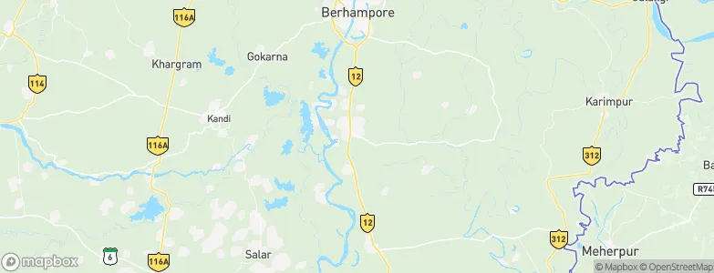 Beldānga, India Map