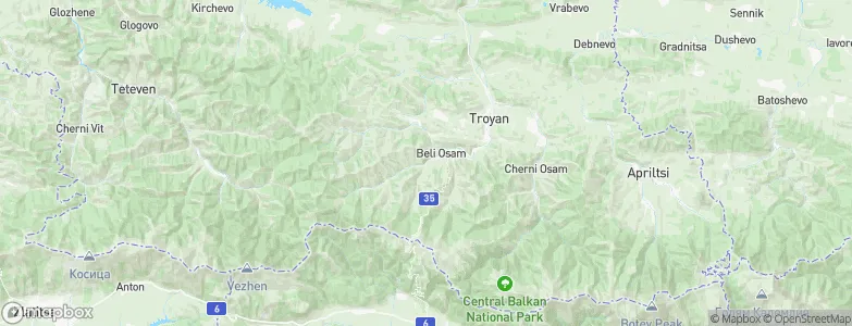 Beli Osŭm, Bulgaria Map