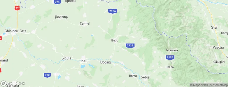 Beliu, Romania Map