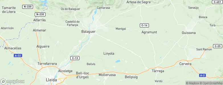 Bellcaire d'Urgell, Spain Map