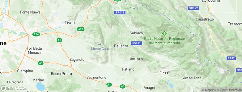Bellegra, Italy Map