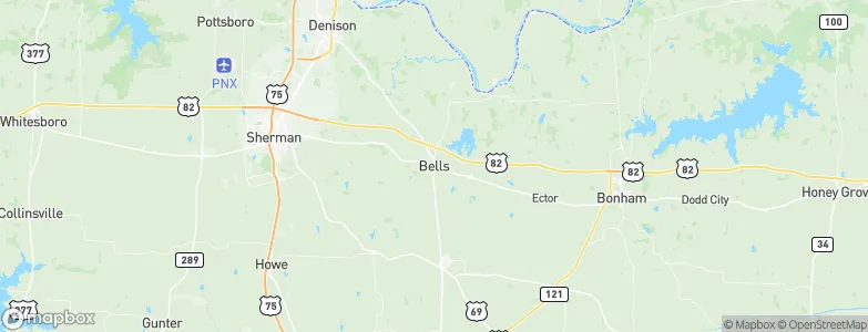 Bells, United States Map