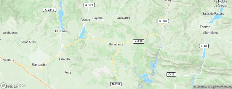 Benavarri / Benabarre, Spain Map