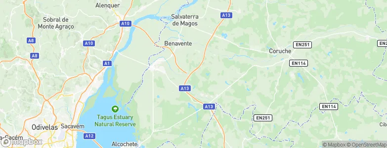 Benavente Municipality, Portugal Map
