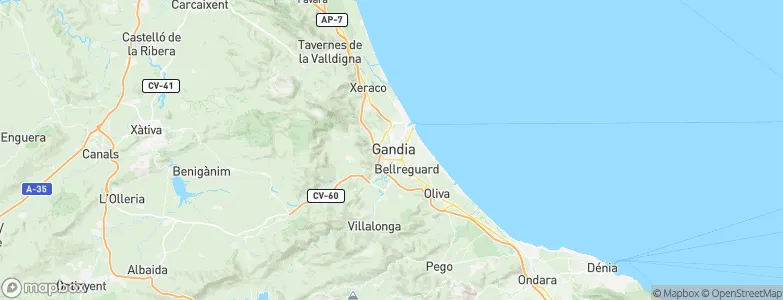 Benirredrà, Spain Map