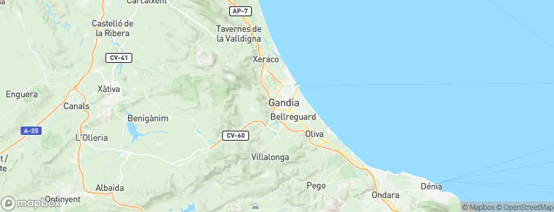 Benirredrà, Spain Map