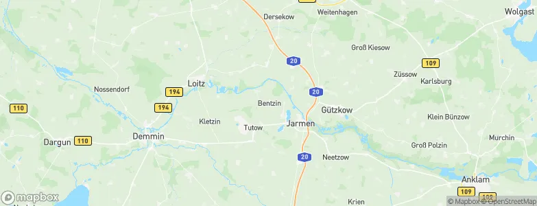 Bentzin, Germany Map