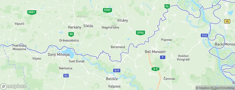 Beremend, Hungary Map