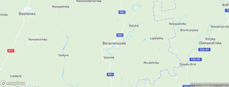 Bereznehuvate, Ukraine Map