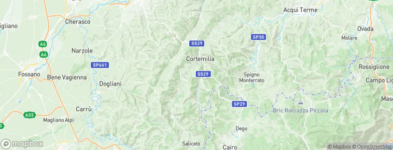 Bergolo, Italy Map