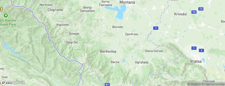 Berkovitsa, Bulgaria Map