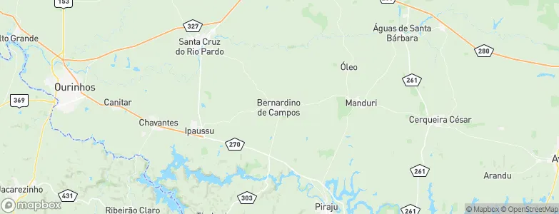 Bernardino de Campos, Brazil Map