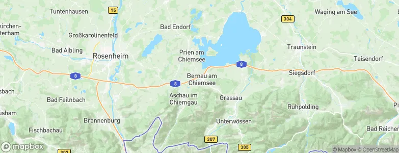 Bernau am Chiemsee, Germany Map
