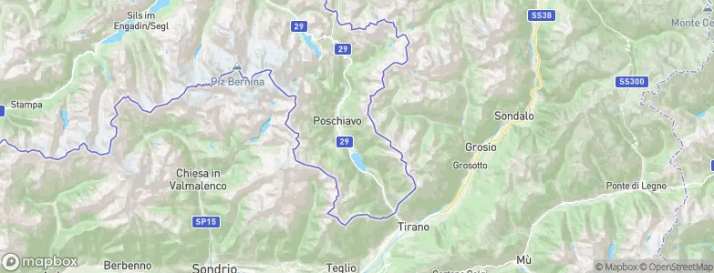 Bernina District, Switzerland Map