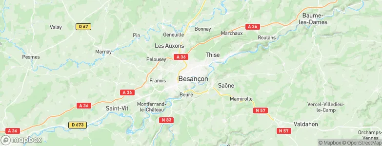 Besançon, France Map