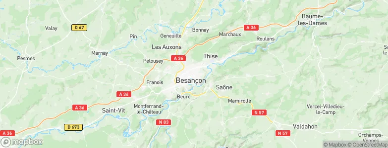 Besançon, France Map