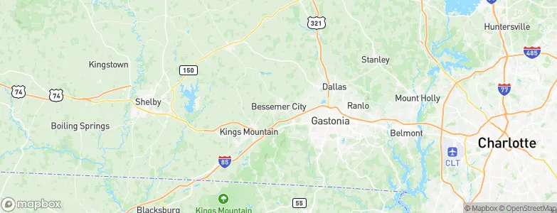 Bessemer City, United States Map