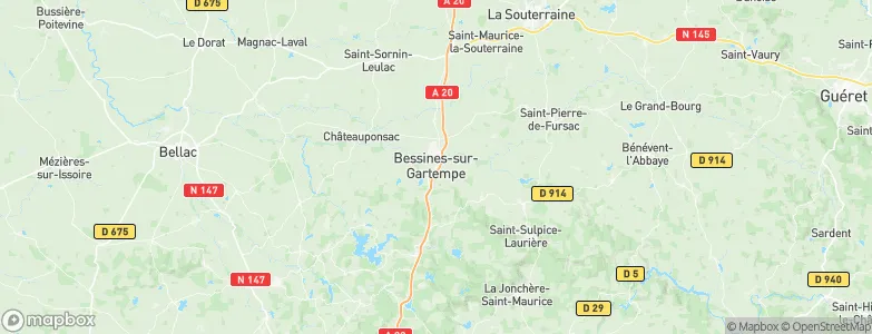 Bessines-sur-Gartempe, France Map