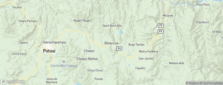 Betanzos, Bolivia Map