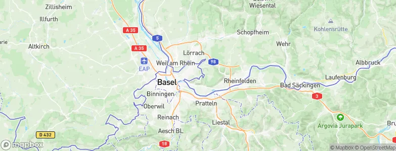 Bettingen, Switzerland Map