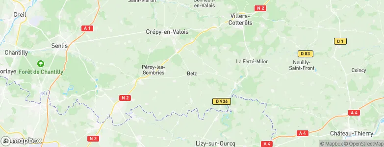 Betz, France Map
