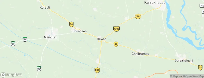 Bewar, India Map