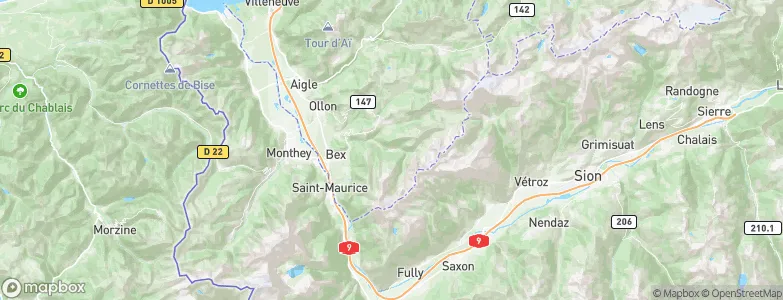 Bex, Switzerland Map