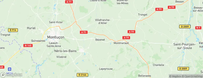 Bézenet, France Map