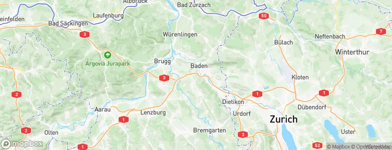 Bezirk Baden, Switzerland Map