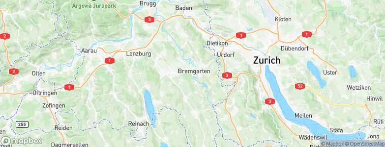 Bezirk Bremgarten, Switzerland Map