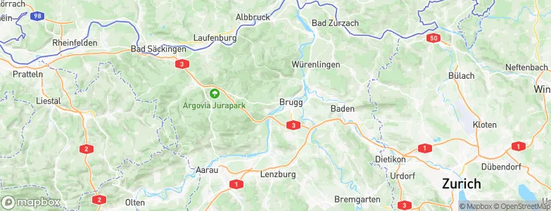 Bezirk Brugg, Switzerland Map