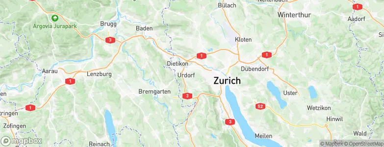 Bezirk Dietikon, Switzerland Map