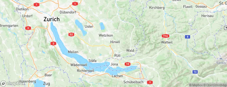 Bezirk Hinwil, Switzerland Map