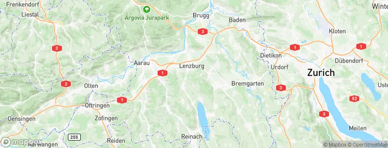 Bezirk Lenzburg, Switzerland Map