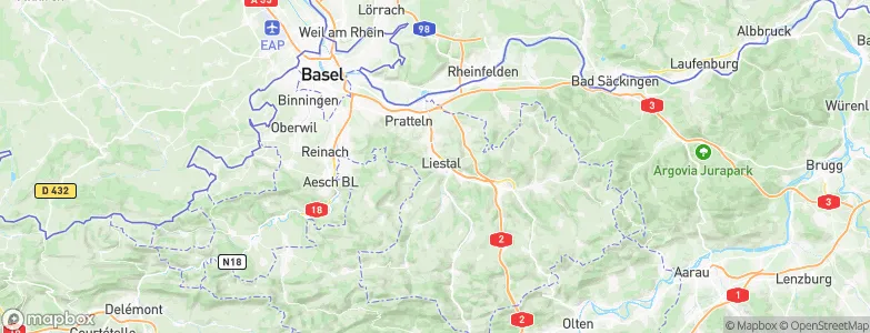 Bezirk Liestal, Switzerland Map