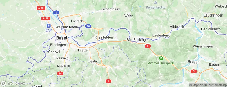 Bezirk Rheinfelden, Switzerland Map