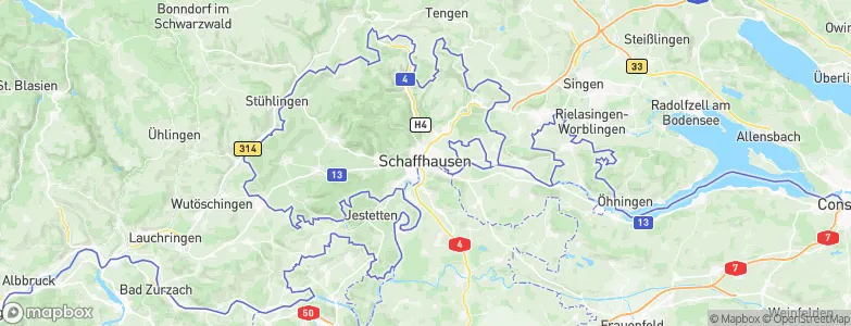 Bezirk Schaffhausen, Switzerland Map