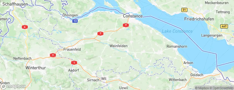 Bezirk Weinfelden, Switzerland Map