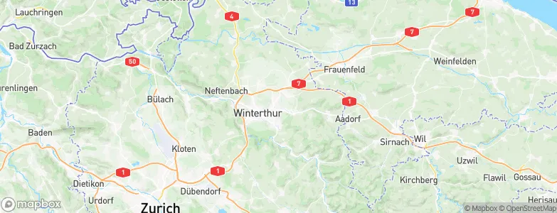 Bezirk Winterthur, Switzerland Map