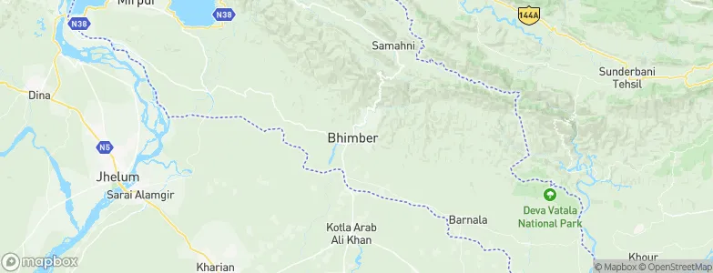 Bhimbar, Pakistan Map