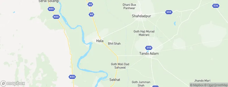 Bhit Shah, Pakistan Map