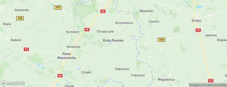 Biała Rawska, Poland Map