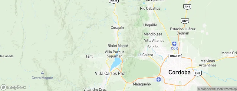 Bialet Massé, Argentina Map