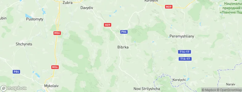 Bibrka, Ukraine Map