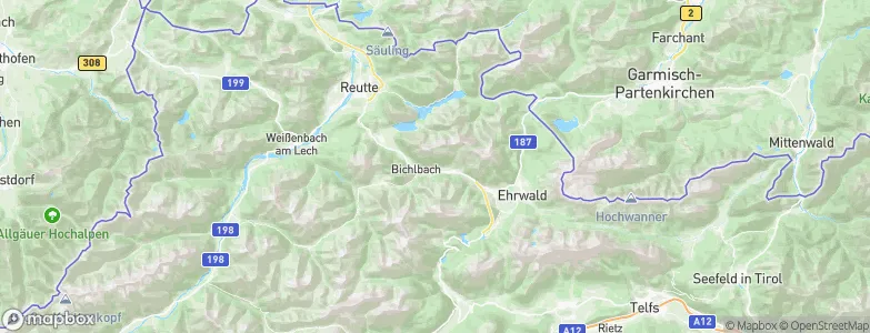 Bichlbach, Austria Map